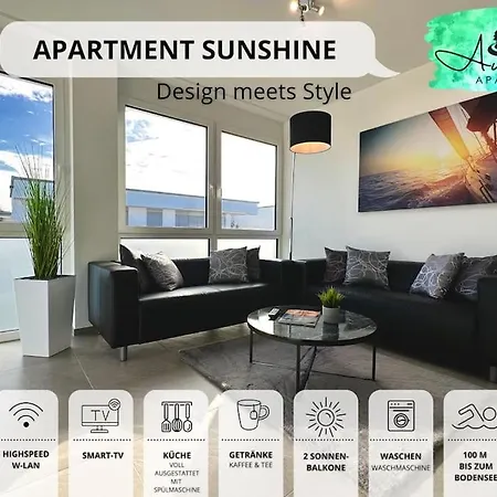 Auszeit Apartment Sunshine: Lakeside Retreat with Rooftop Terraces Friedrichshafen Exterior photo